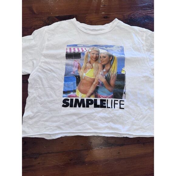 Simple Life Paris Hilton Nicole Ritchie Cropped Tee size medium - Picture 2 of 6